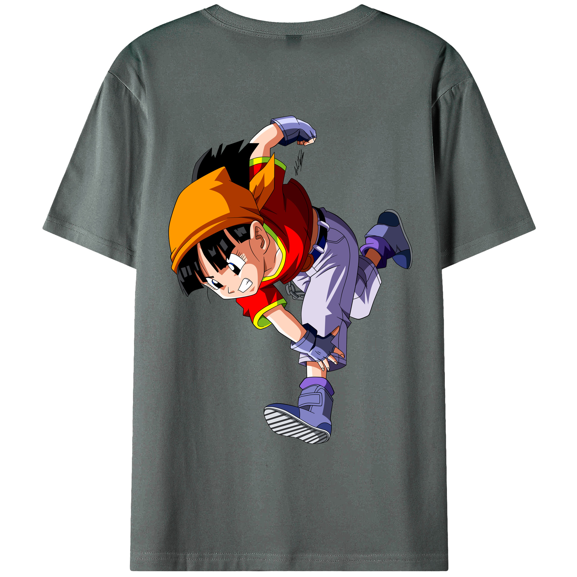 （画像用） ドラゴンボール パン DRAGON BALL Pan 綿100％ メンズ半袖Tシャツ（バックプリント） 通気性